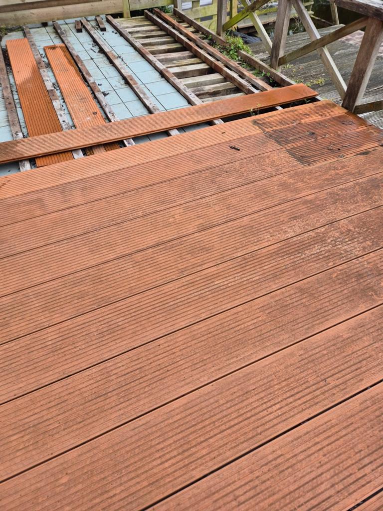 Composiet vlonderplanken 25cm breed - 28m², Ophalen, Gebruikt, Composiet
