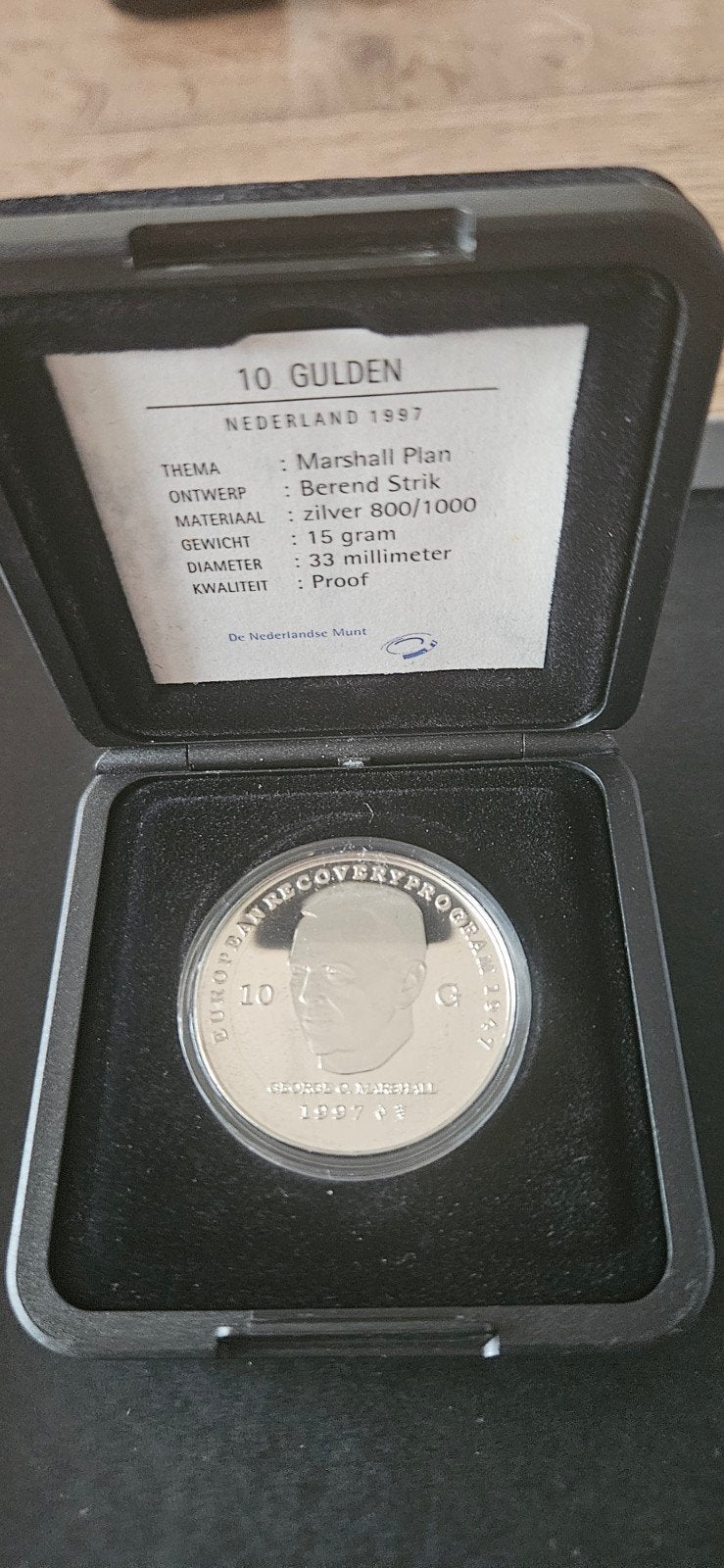 Zilveren Tientje 1997 George c.Marshall proof, Postzegels en Munten, Munten | Nederland, Koningin Beatrix, Zilver, Ophalen of Verzenden