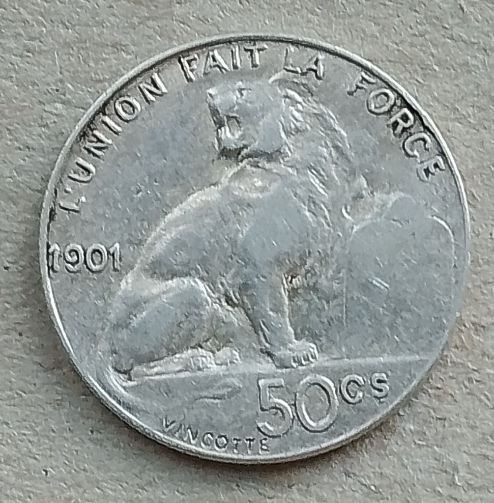 België, 50 centimes 1901 (Fr), Ophalen of Verzenden, België, Losse munt, Zilver