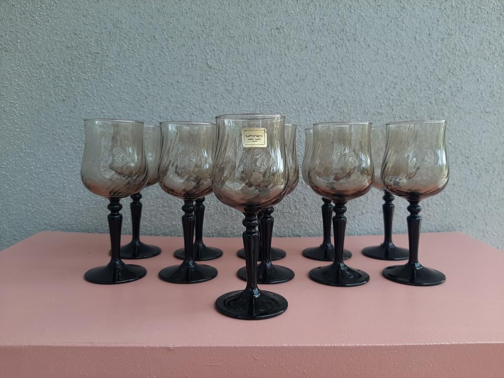 Vintage Luminarc glaasjes – set van 11, Glas of Glazen, Ophalen of Verzenden, Overige stijlen, Glas