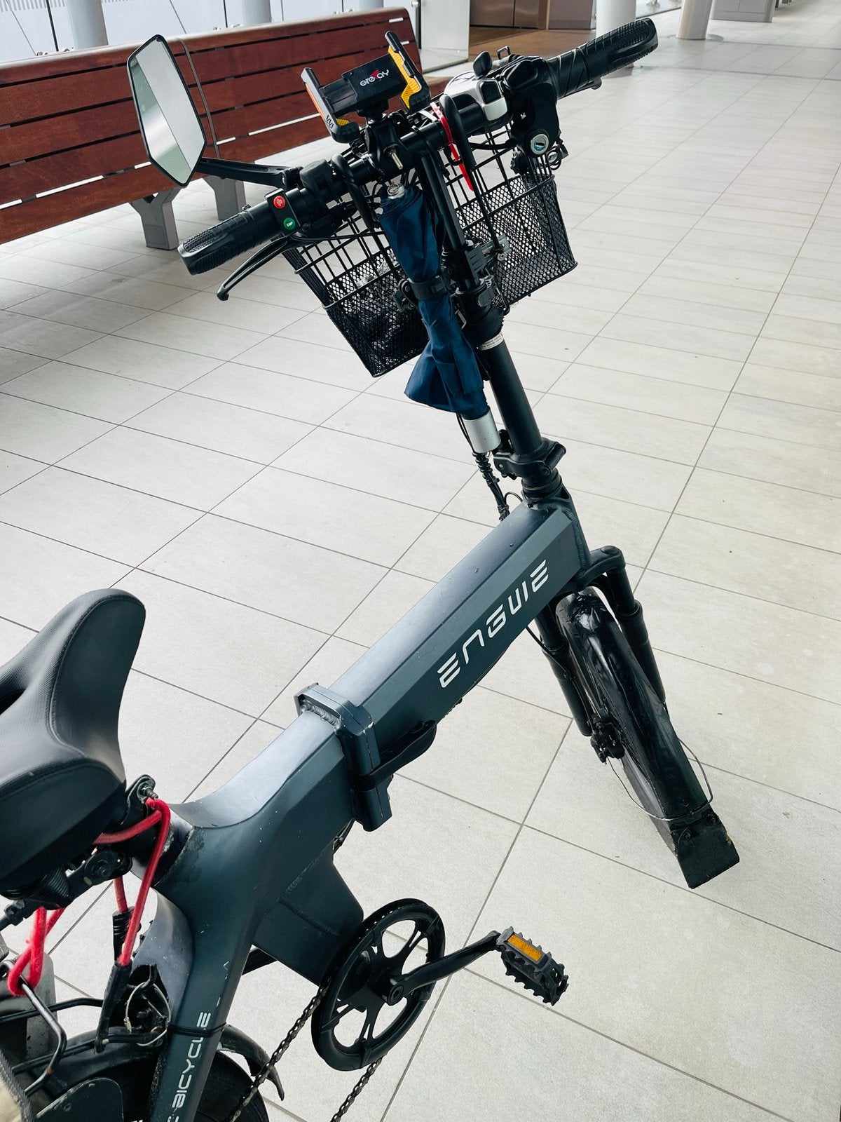 Engwe opvouwbare elektrische fiets met mand en tassen, Overige merken, Gebruikt, Ophalen of Verzenden, Minder dan 47 cm