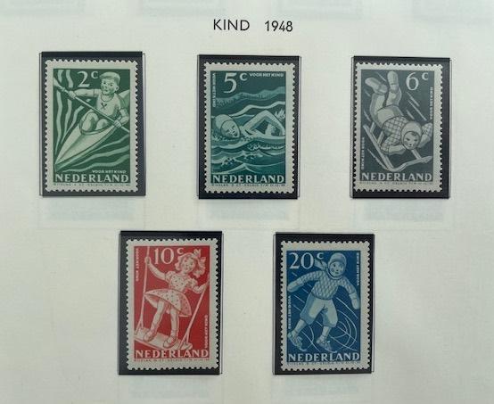 1948 Postfris 5x Kinderzegels NVPH 508#512 , Postzegels en Munten, Postzegels | Nederland, Ophalen of Verzenden, Na 1940, Postfris