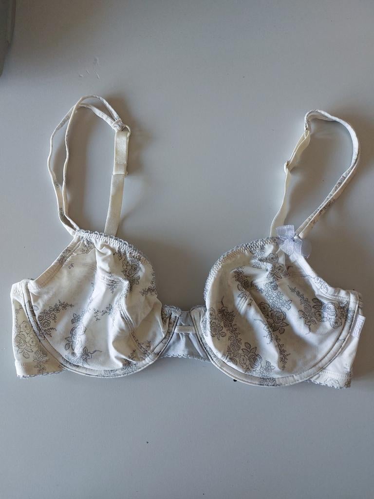 Witte BH met grijze bloemenprint, 80c, esprit, Esprit, Ophalen of Verzenden, Wit, BH