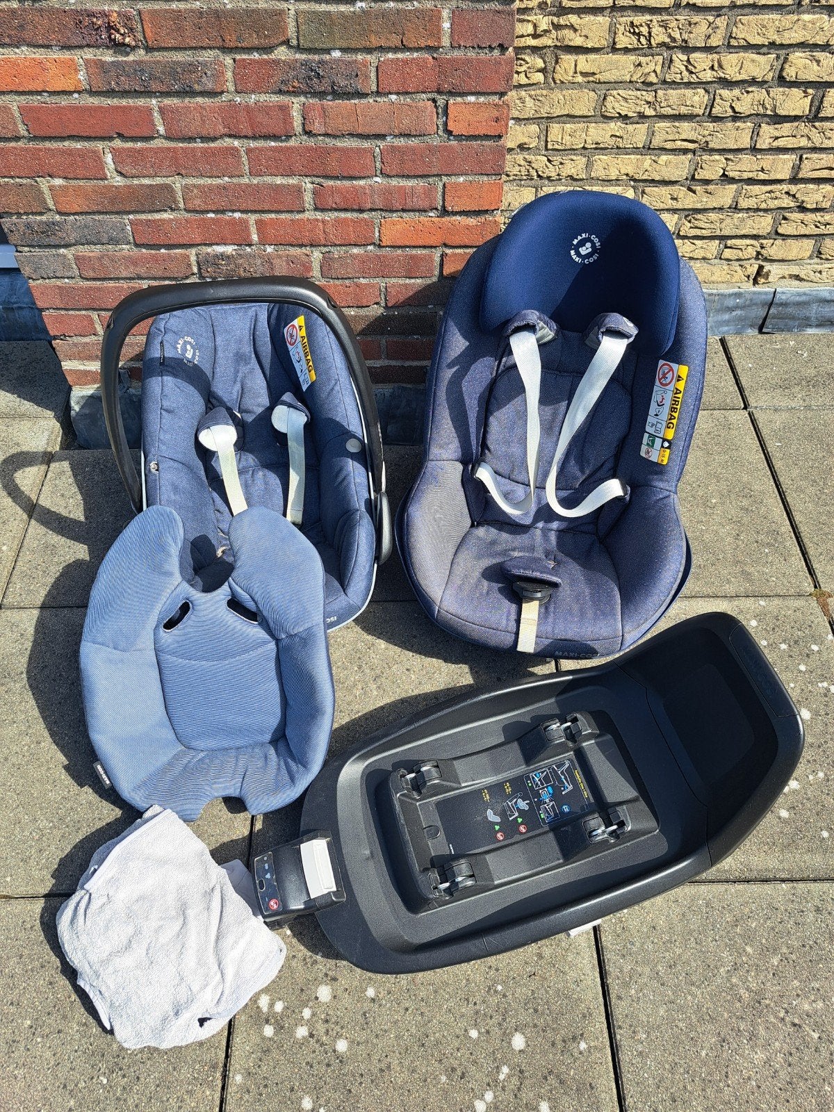 Gehele Maxicosi autostoelen set blauw, Ophalen, 0 t/m 18 kg, Zo goed als nieuw, Isofix