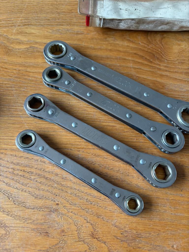 Midlock Ring ratelsleutel set 4 delig, Auto diversen, Ophalen of Verzenden, Gebruikt