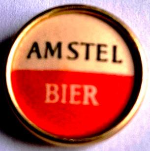 Amstel Bier brochespeld - oud rond speldje, Verzamelen, Speldjes, Pins en Buttons, Verzenden, Zo goed als nieuw, Merk, Speldje of Pin