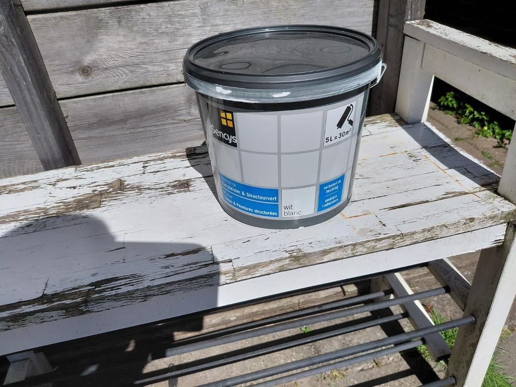 Gratis voorstrijk sierpleister en structuurverf, Doe-het-zelf en Verbouw, Verf, Beits en Lak, Ophalen of Verzenden, Wit