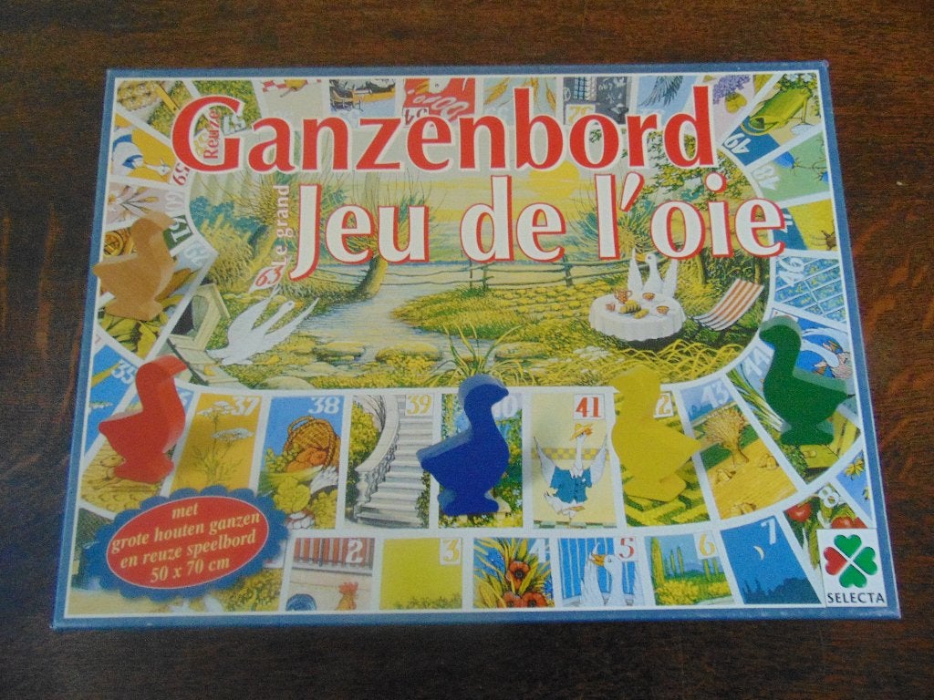 Ganzenbord met Groot Speelbord en Grote Ganzen van Hout, Een of twee spelers, Ophalen of Verzenden, Nieuw, Selecta