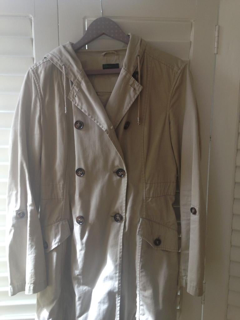Benetton parka, zandkleur, Verzenden, Benetton, Beige, Maat 42/44 (L)