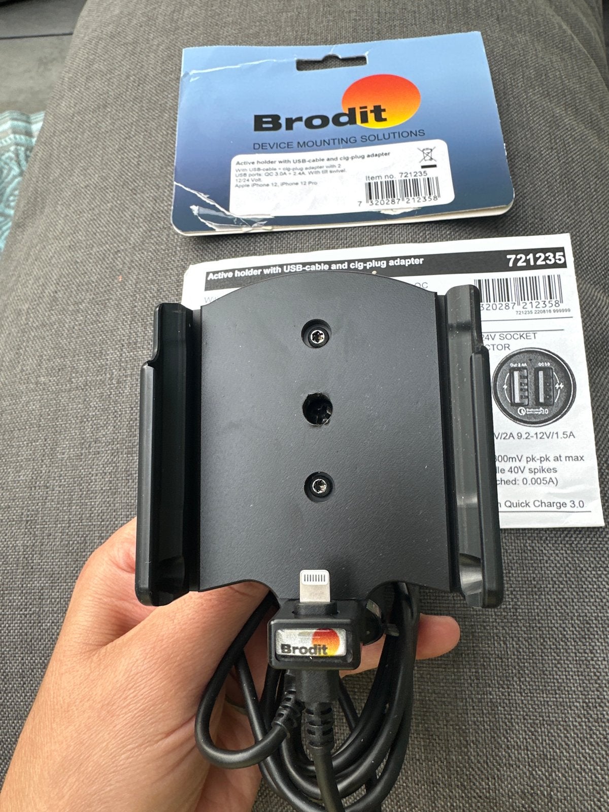 Brodit actieve houder USB-kabel en sigarettenadapter721235, Ophalen of Verzenden, Nieuw