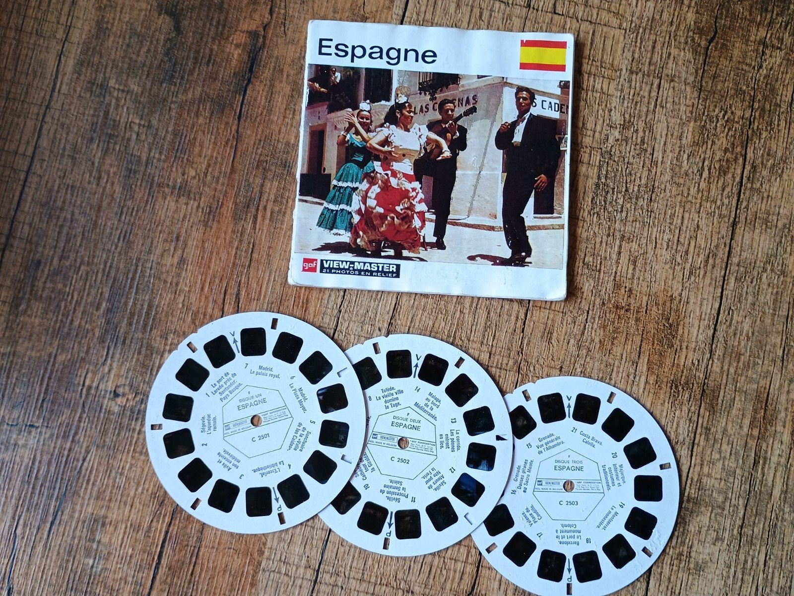 Oude Viewmaster schijfjes - Spanje, Ophalen of Verzenden, Gebruikt