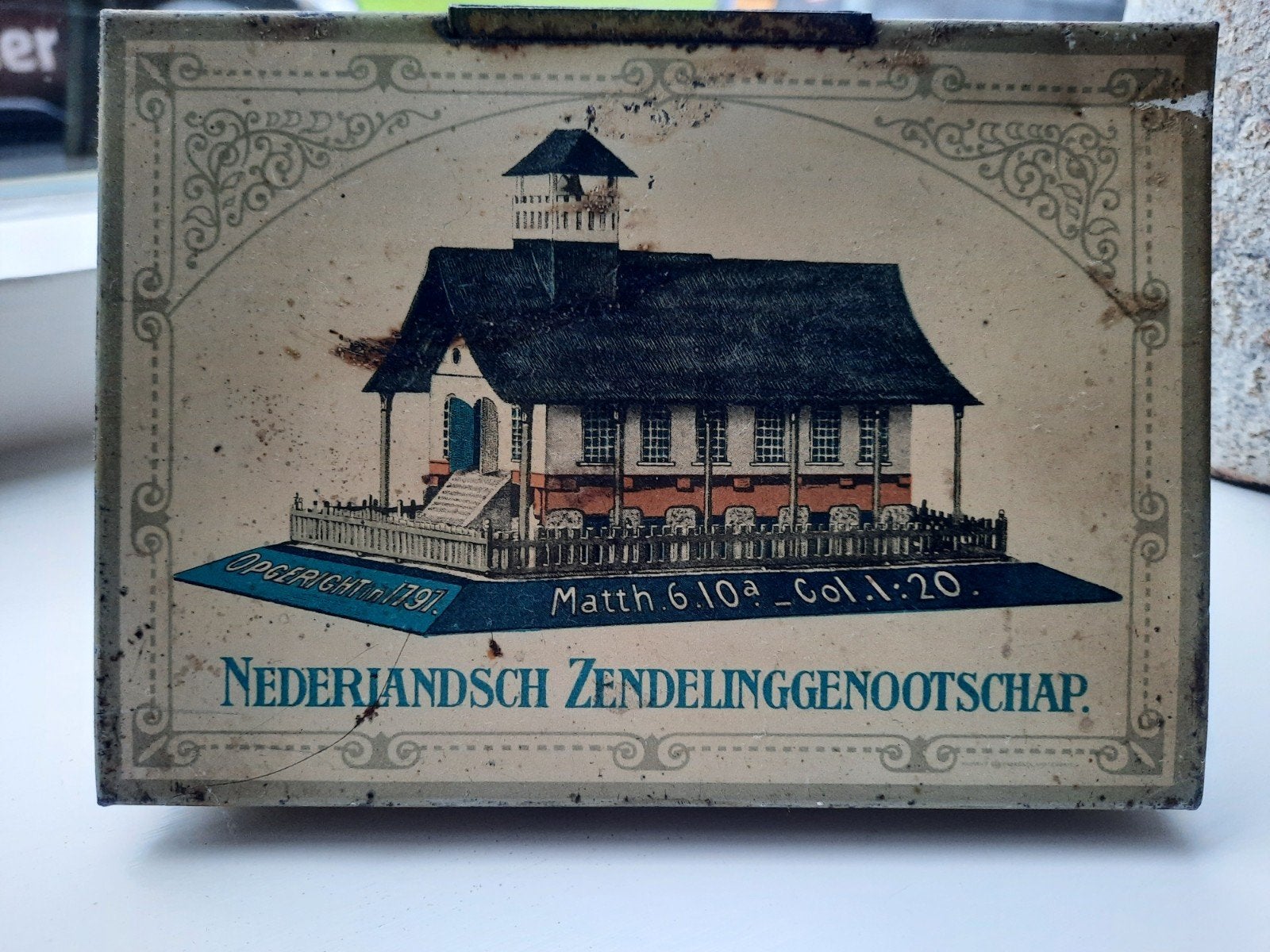 Missiebus blik Nerlandsch Zendelinggenootschap, Ophalen of Verzenden, Gebruikt, Overige