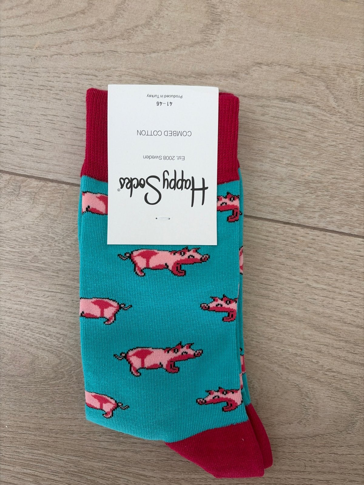 Happy Socks met varkentjes patroon - Maat 43 t/m 46, Verzenden, Nieuw, Maat 43 t/m 46, Overige kleuren