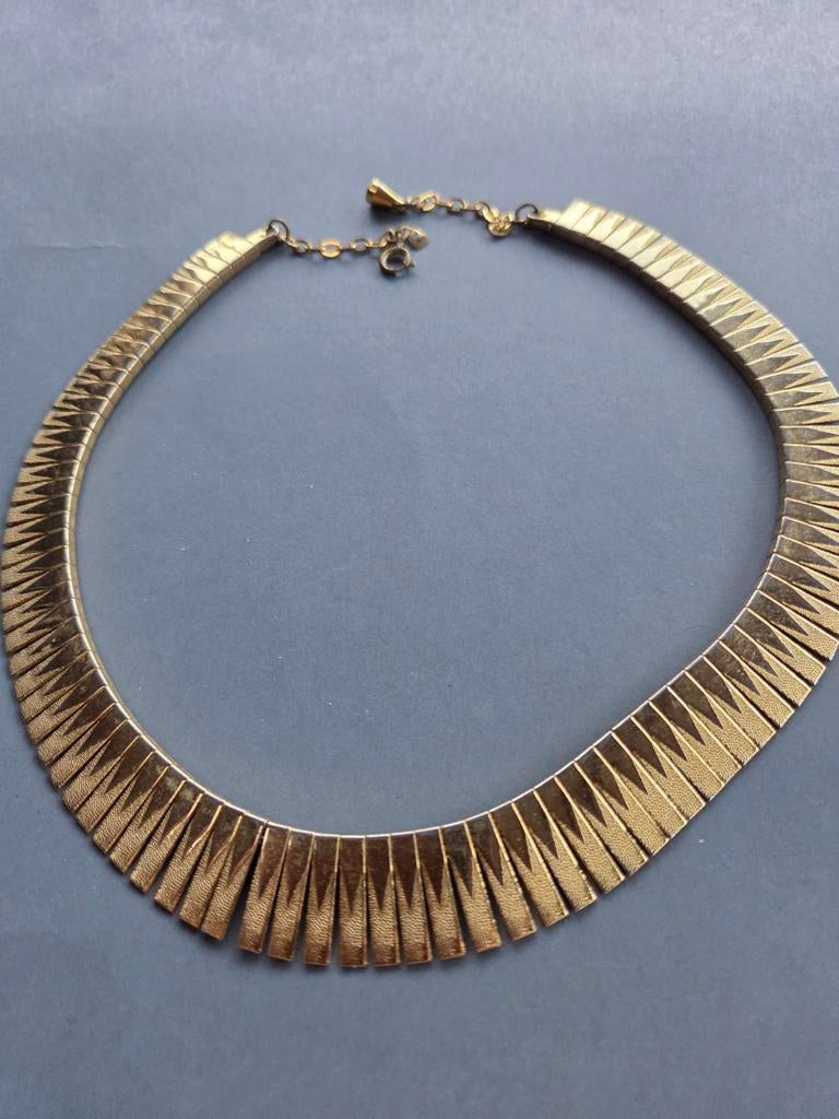 oude zonnestraal cleopatra collier napier, Sieraden, Tassen en Uiterlijk, Kettingen, Verzenden, Gebruikt, Goud, Overige materialen