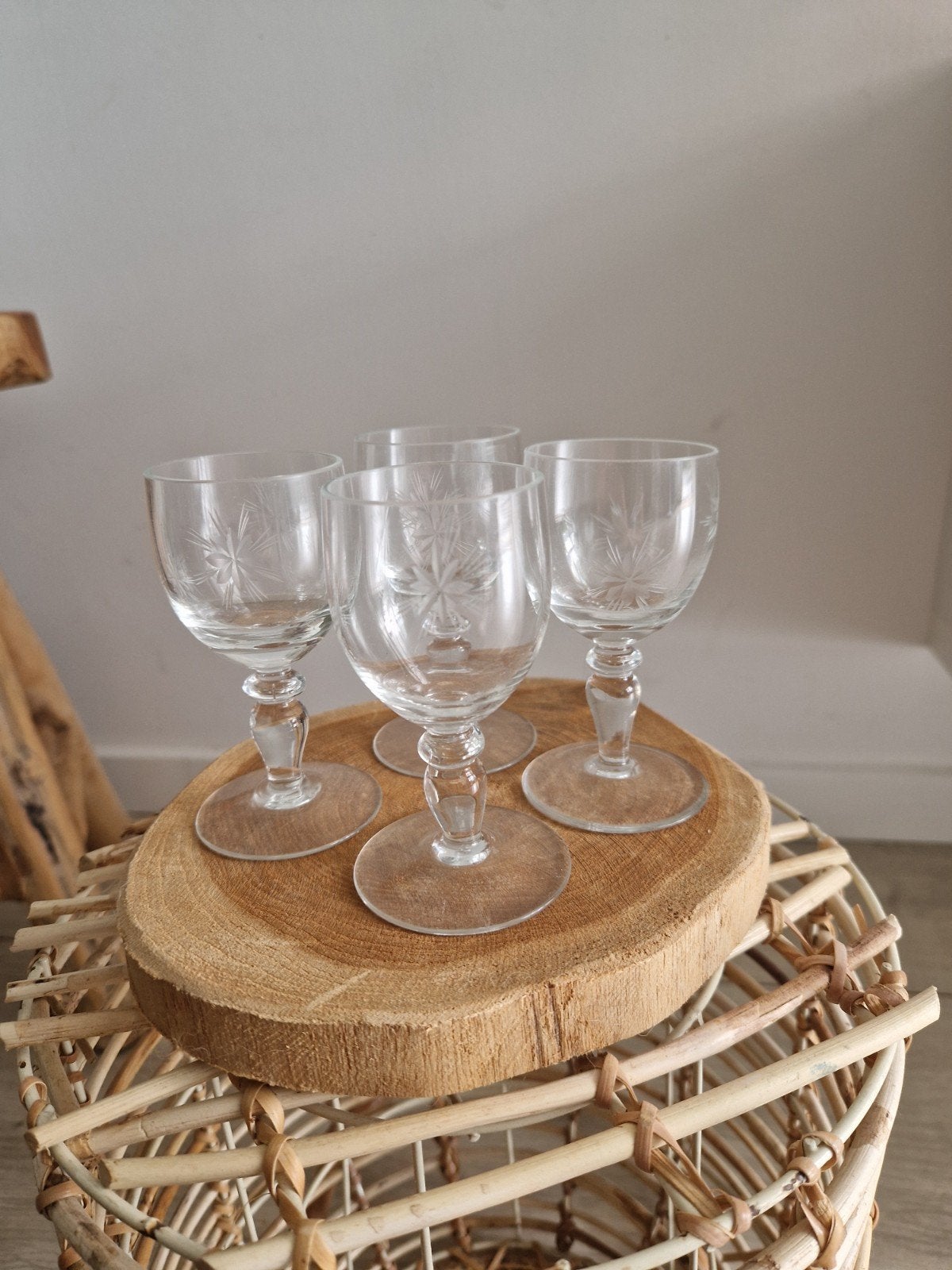 Likeur borrelglaasjes vintage brocante glas, Ophalen of Verzenden, Zo goed als nieuw, Borrel- of Shotglas