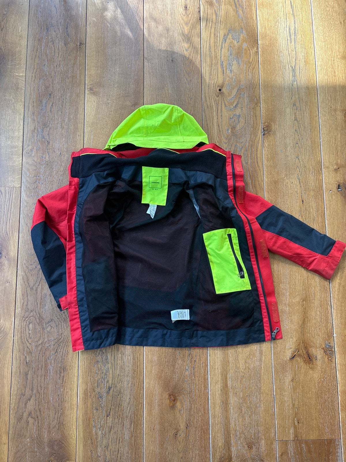 Tribord zeiljack regenjas rood/zwart, Ophalen of Verzenden, Gebruikt, Jongen of Meisje, Jas