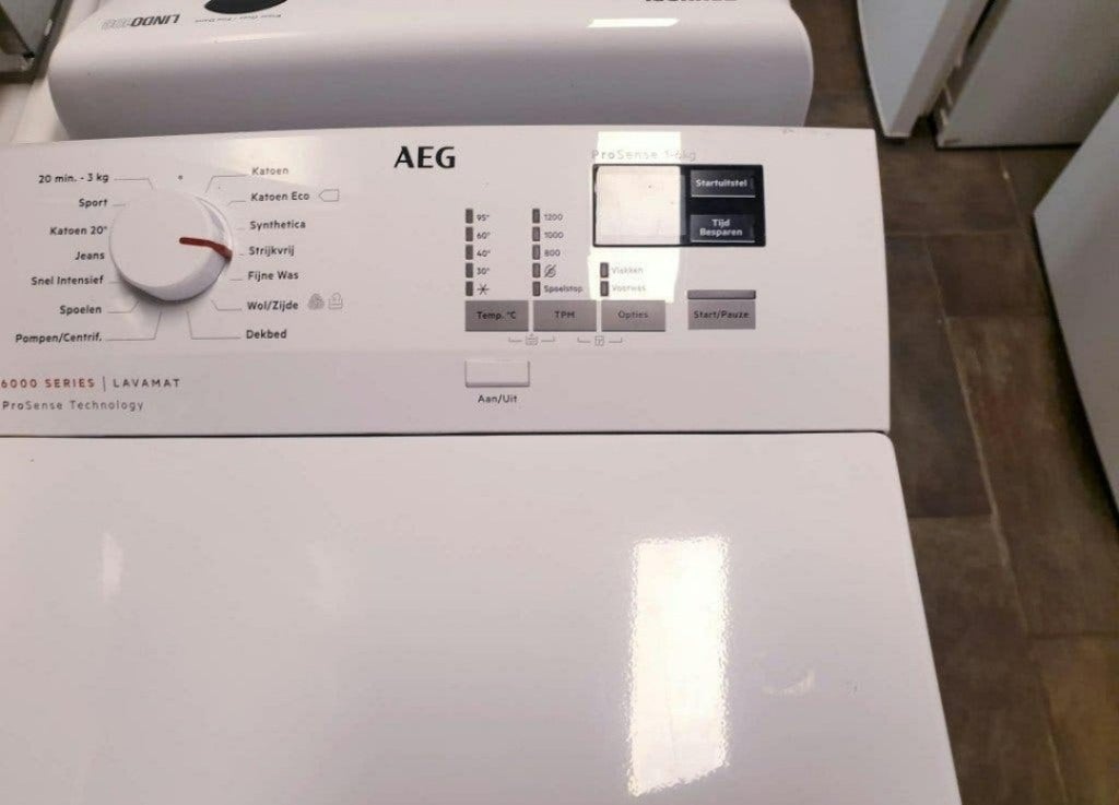 wasmachine bovenlader AEG 6KG 6000Series INC GARANTIE, Ophalen, 1200 tot 1600 toeren, 4 tot 6 kg, Bovenlader