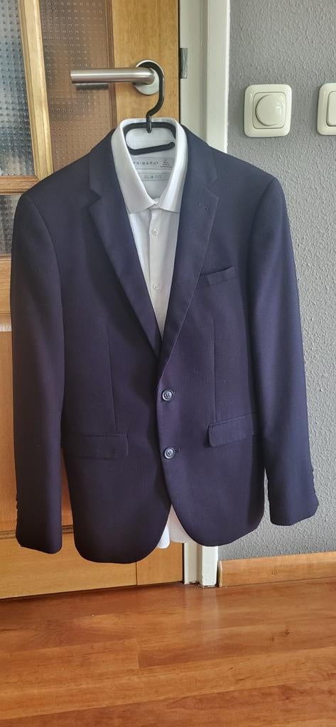 Gala pak s,donkerblauw met broek,en witte blouse., Ophalen of Verzenden, Zo goed als nieuw, Blauw
