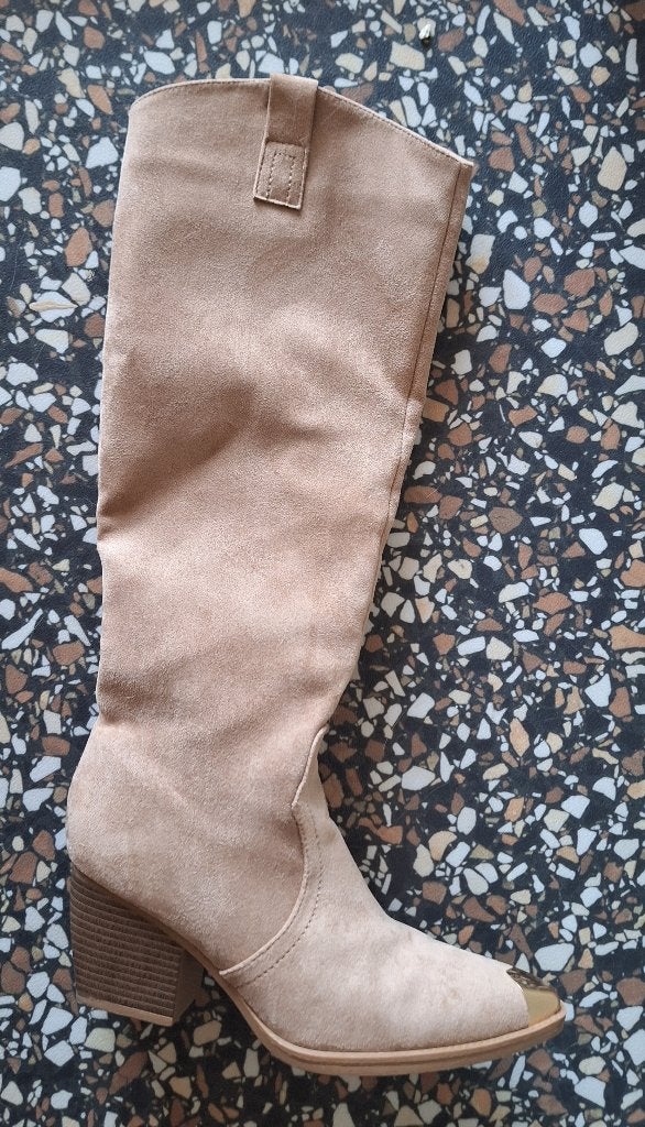 Laarzen cowboy, Hoge laarzen, Beige, Nieuw, Ophalen of Verzenden