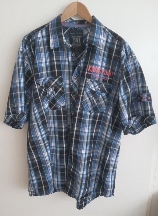 Angelo Litrico blauw geruit overhemd, maat XXL, Oosterveldweg 15, 7274 DZ, Angelo Litrico, Zo goed als nieuw, Stichting Angel's Choice