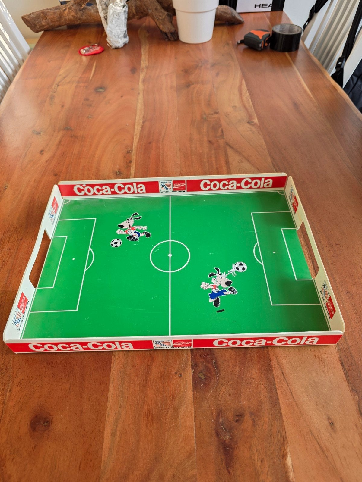 Coca-Cola World Cup USA '94 Voetbal Dienblad / Serveertray, Verzamelen, Ophalen of Verzenden, Gebruikt, Gebruiksvoorwerp