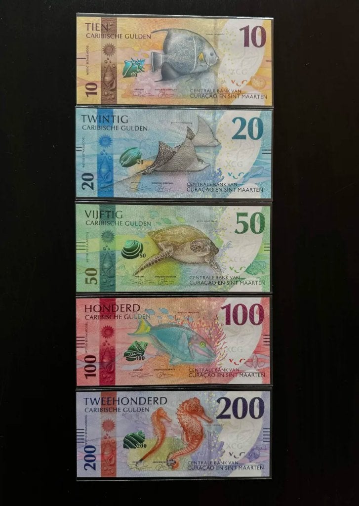 Caribische Gulden XCG - Complete Set UNC - 10/20/50/100/200, Postzegels en Munten, Ophalen of Verzenden, Euro's, Setje