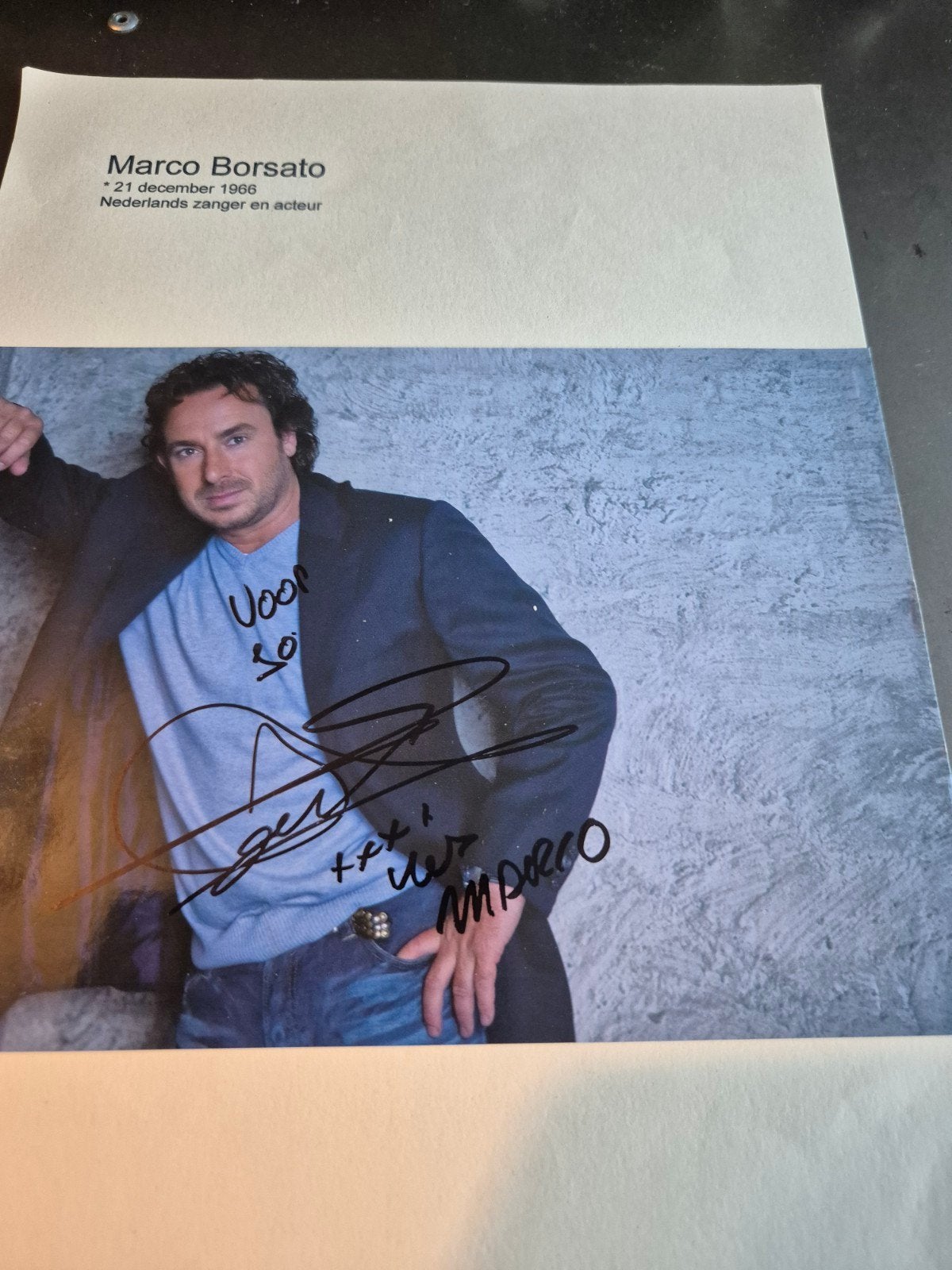 Gesigneerde foto van Marco Borsato, Ophalen of Verzenden