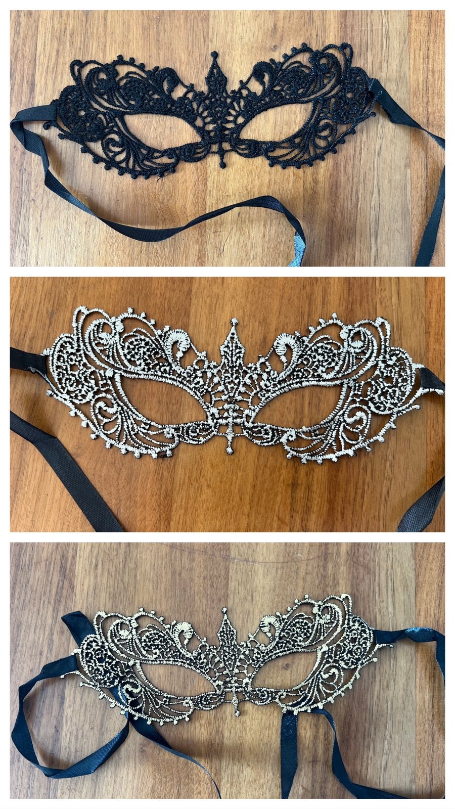 Venetiaanse maskers kant zilver en zwart en goud, Ophalen of Verzenden, Nieuw, Feestartikel, Carnaval