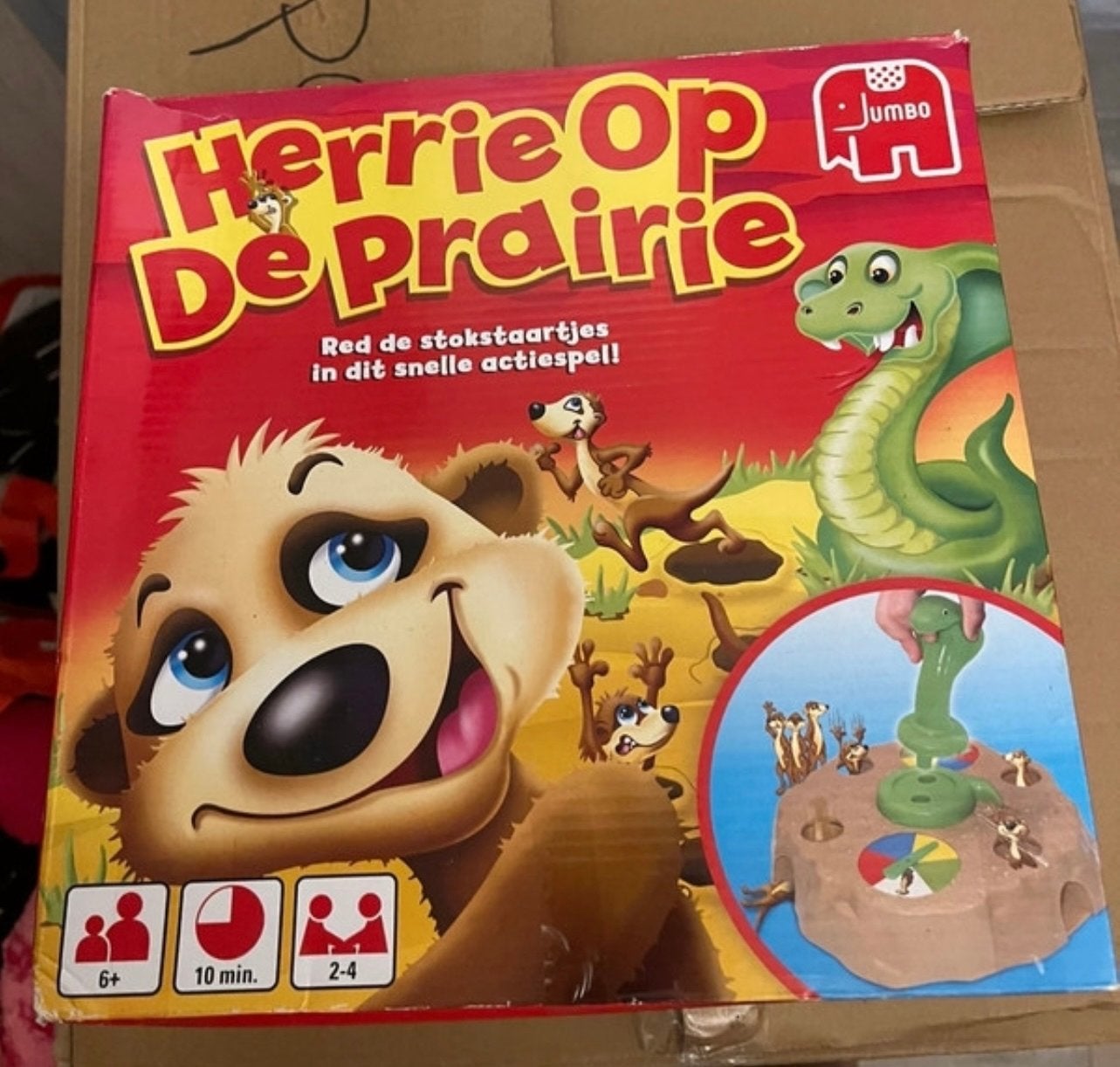 Herrie Op De Prairie - Red de stokstaartjes actiespel, Drie of vier spelers, Ophalen of Verzenden, Gebruikt