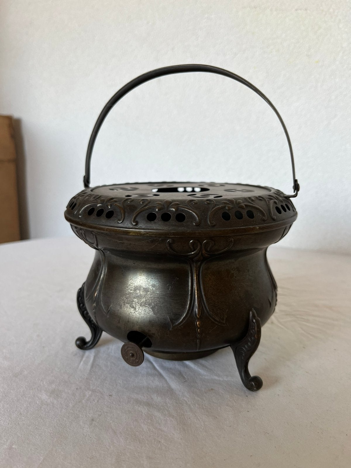 Theelichtje Bronskleurig Koper Brons Koperen Bronzen Rechaud, Ophalen of Verzenden, Koper