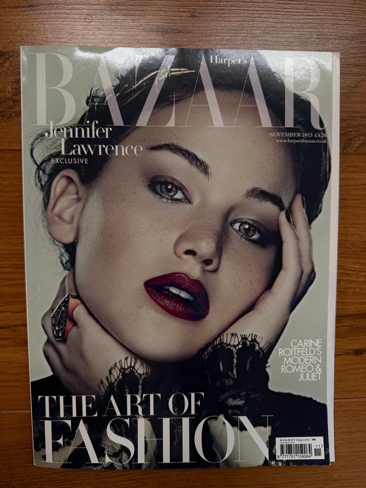 Harper's Bazaar November 2013 - Jennifer Lawrence, Ophalen of Verzenden, Zo goed als nieuw, Damesbladen