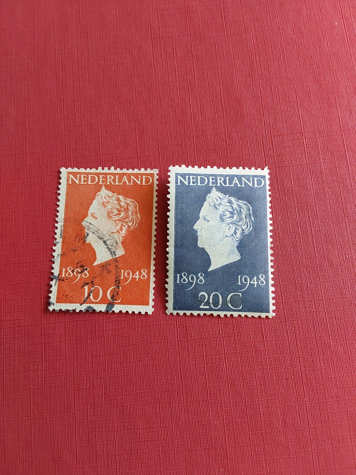 nvph 504-505 Koningin Wilhelmina Regeringsjubileum 1948 (ges, Ophalen of Verzenden
