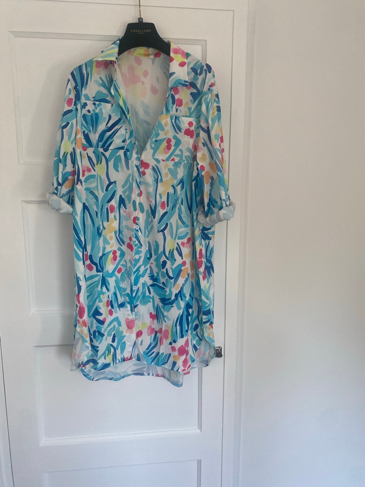 Kleurrijke Blouse/Jurk Maat L - Niet Gedragen, Kleding | Dames, Jurken, Nieuw, Maat 42/44 (L), Meerkleurig, Onder de knie, Ophalen of Verzenden