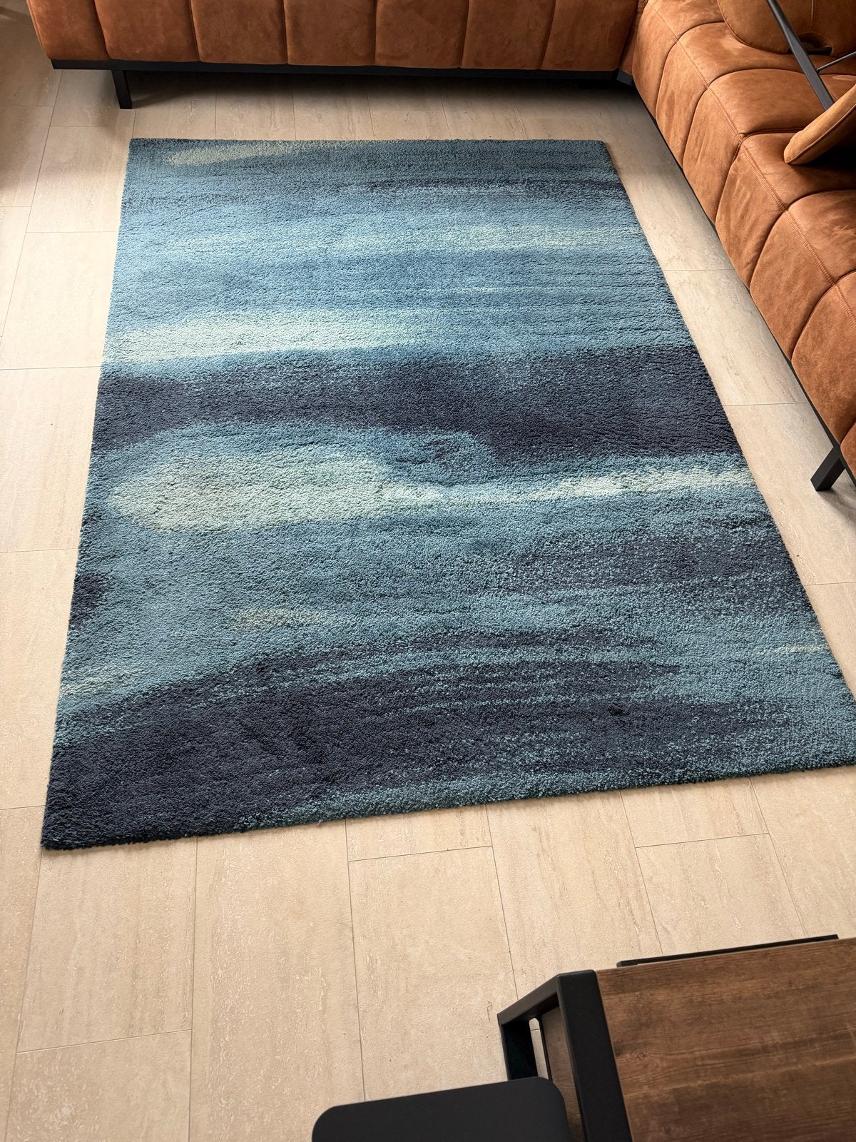 Modern Blauw Tapijt 160x230 cm, Huis en Inrichting, Stoffering | Tapijten en Kleden, Blauw, 150 tot 200 cm, 200 cm of meer, Ophalen of Verzenden