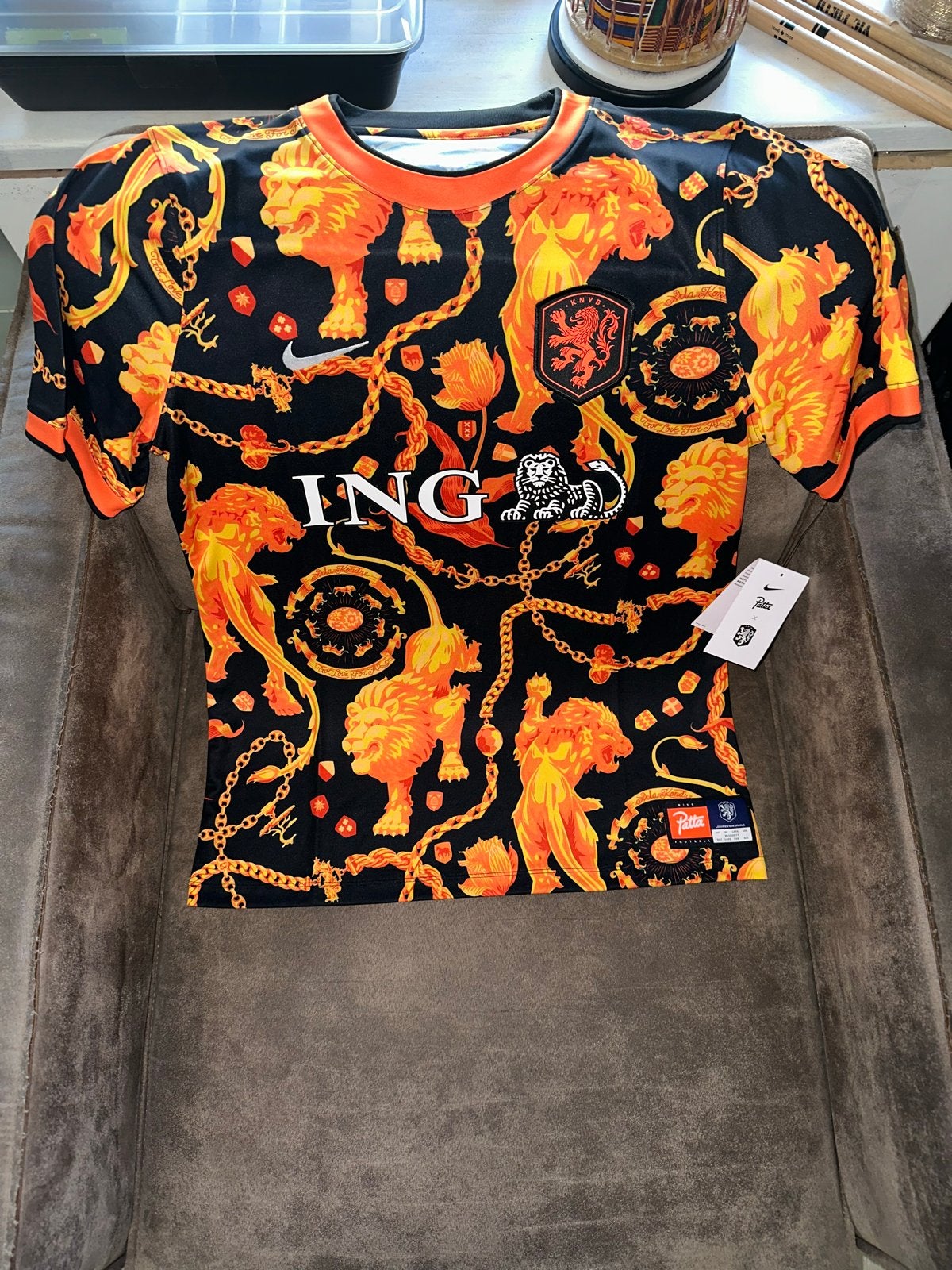 Exclusive Nike Patta KNVB Voetbalshirt Oranje Leeuw - Maat M, Ophalen, Maat 48/50 (M), Zwart, Nieuw