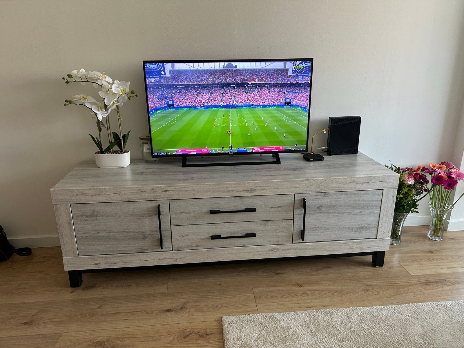 TV-meubel met opbergruimte, Ophalen, 150 tot 200 cm, Zo goed als nieuw, Minder dan 100 cm