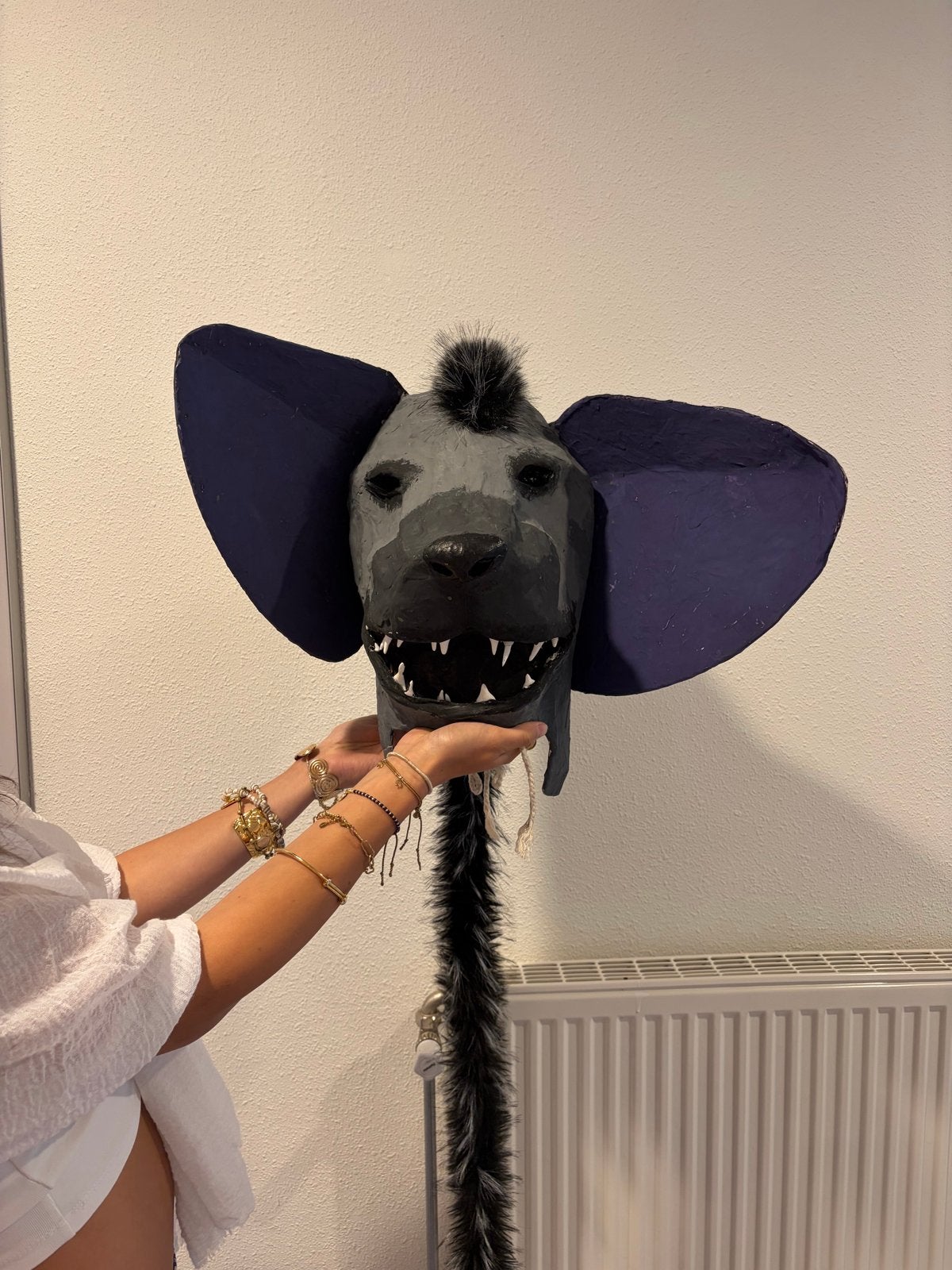 Shenzi Hyena Masker - The Lion King Musical, Ophalen of Verzenden, Gebruikt, Toneelattributen of Onderdelen