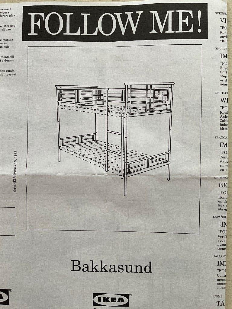 Ikea stapelbed Bakkasund, Huis en Inrichting, Ophalen, Gebruikt, 90 cm, 160 tot 180 cm