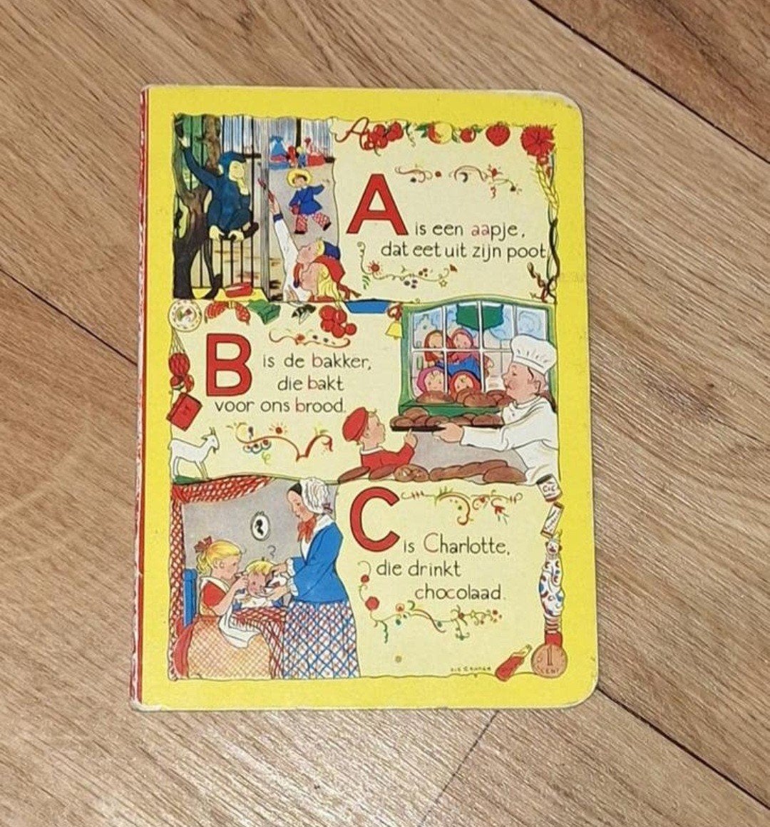 Vintage ABC Boekje: Een Aapje, De Bakker, Charlotte, Boeken, Ophalen of Verzenden, Gelezen, Onbekend, 3 tot 4 jaar