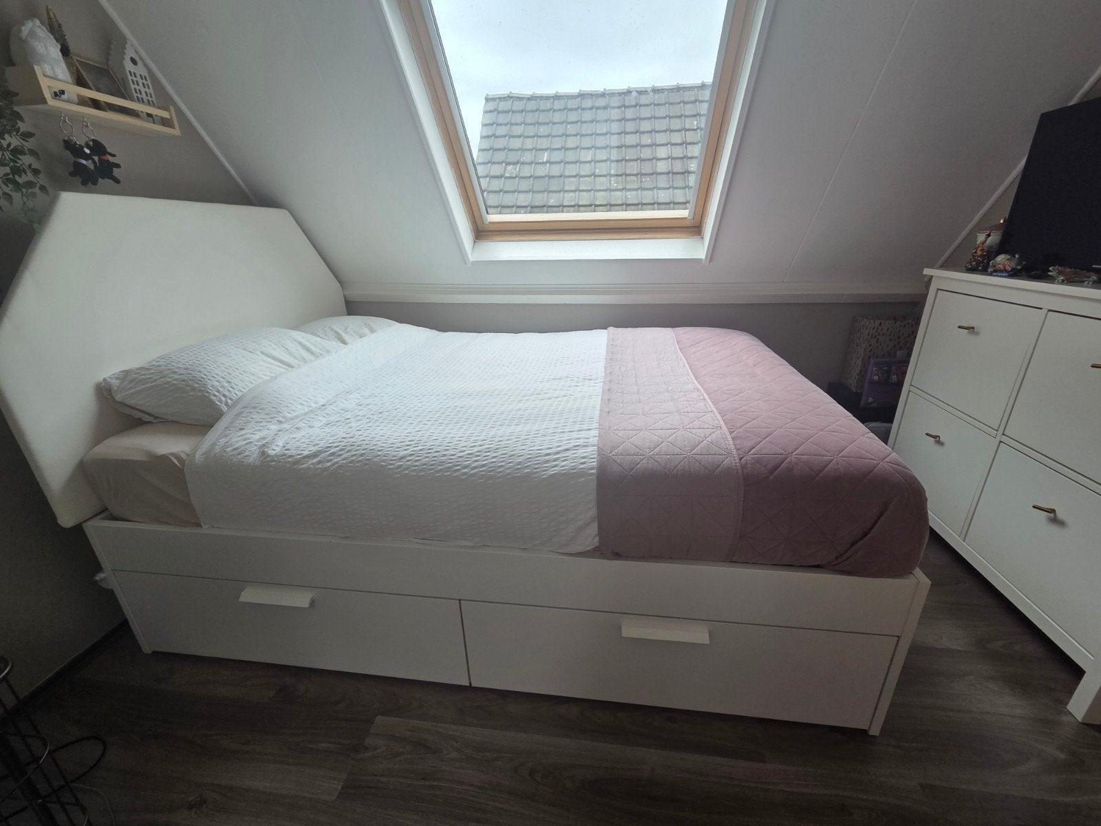 IKEA Brimnes Bed met opbergruimte (140x200 cm), Ophalen, Gebruikt, 180 cm of meer, 70 tot 85 cm