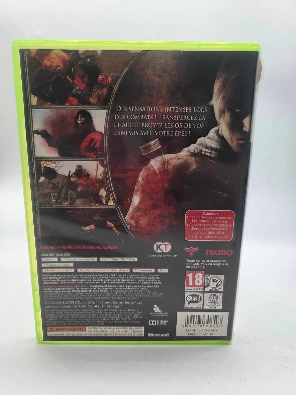Ninja Gaiden 3 Xbox 360 - Actie en Avontuur, Avontuur en Actie, Gebruikt, Vanaf 18 jaar, Info@tecmokoei.eu