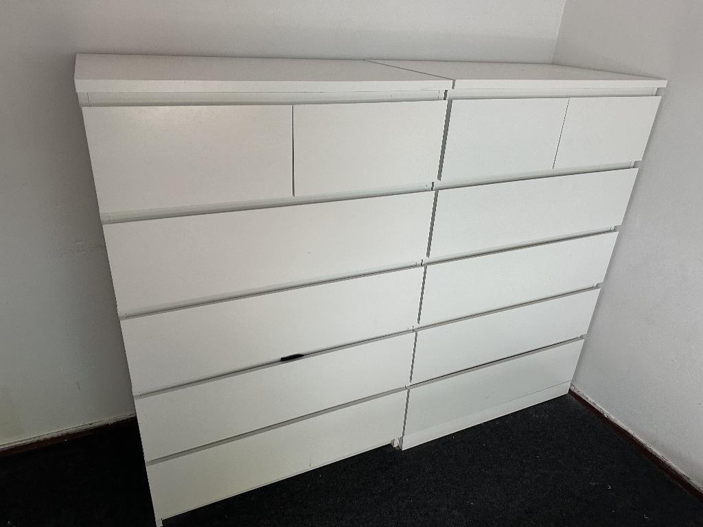 IKEA Malm 6 Lades x2, Huis en Inrichting, Kasten | Ladekasten, Ophalen, Gebruikt, 5 laden of meer, 100 tot 150 cm