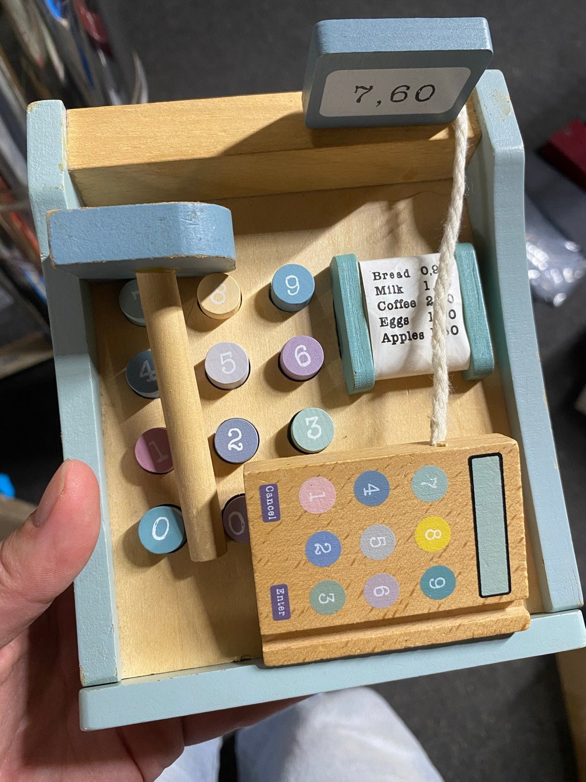 Houten speelgoed kassa met accessoires - Little dutch, Ophalen, Gebruikt, Jongen of Meisje