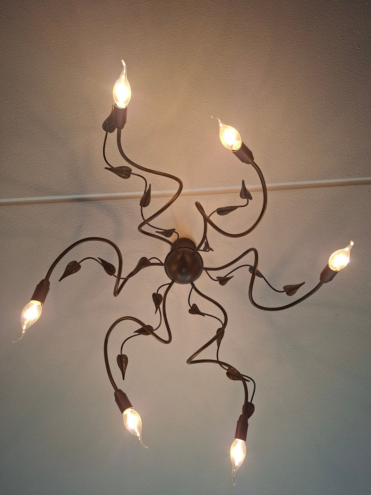 Plafondlamp met  6 lichtpunten, Ophalen, Zo goed als nieuw, Plafondlamp, Design
