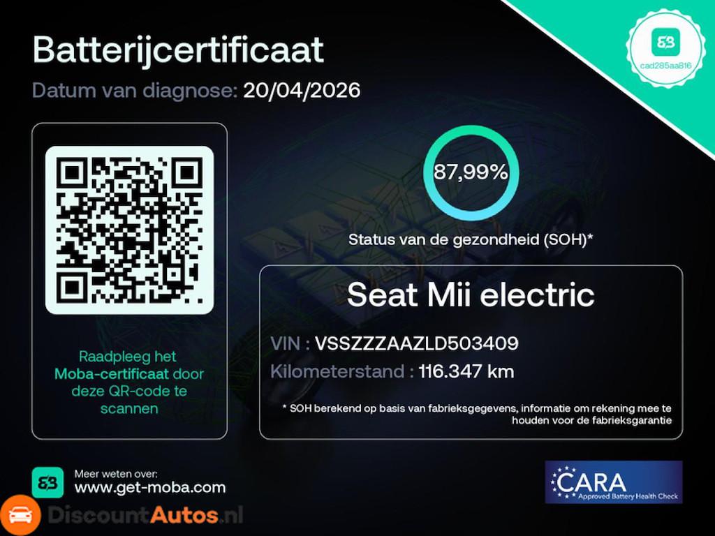 Seat Mii Electric Electric Plus, Auto's, 83 pk, 260 km, Mii, Origineel Nederlands