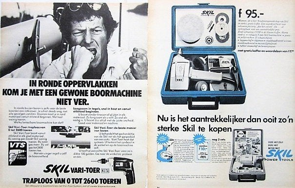 10 vintage advertenties reclames Skil gereedschap 1967-88, Ophalen of Verzenden, Gebruikt, Overige typen