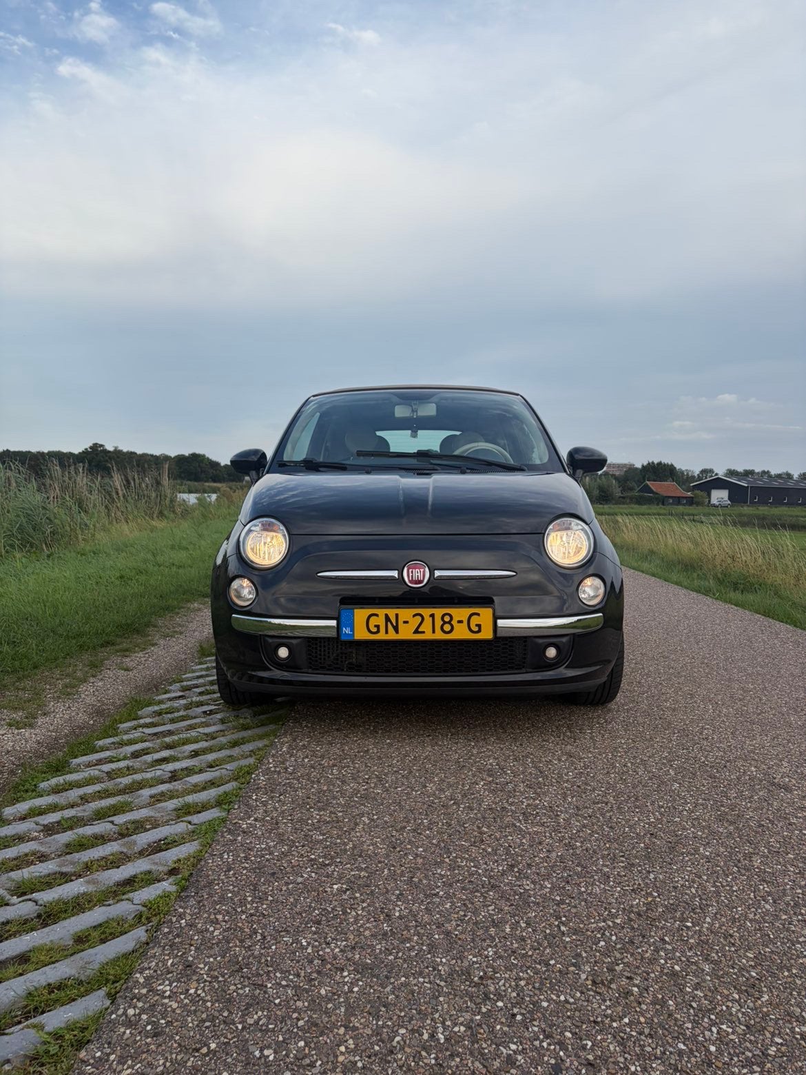 FIAT 500 2014, Beige, Cabriolet, Zwart, Handgeschakeld