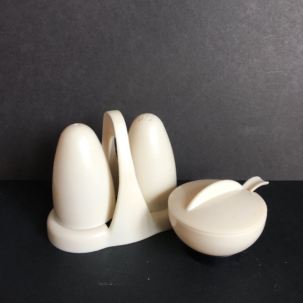 Retro Beetleware UK 4 delig creme/zwart cruet stelletje, Ophalen of Verzenden, Huis en Inrichting