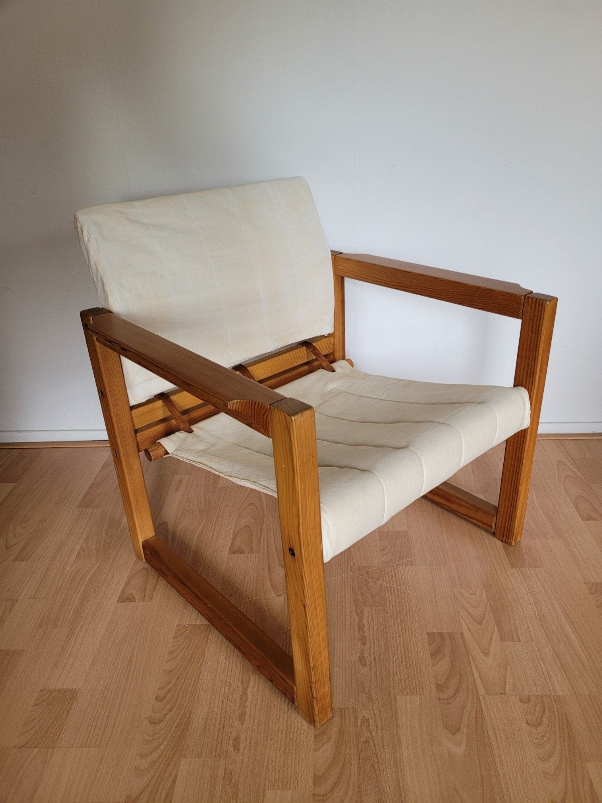Safarichair vintage fauteuil, Ophalen of Verzenden, Gebruikt, 75 tot 100 cm, 50 tot 75 cm