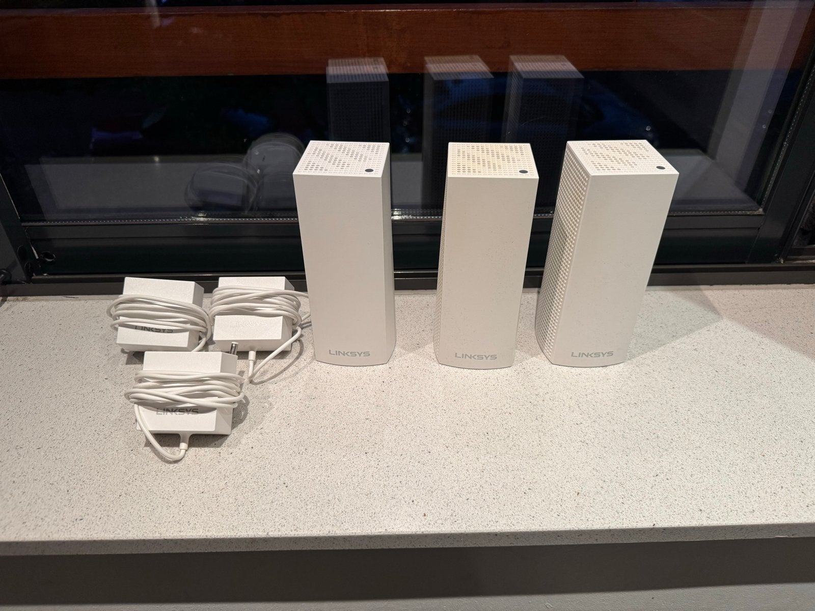 Linksys Velop Mesh WiFi set - 3 stuks + adapters, Computers en Software, Ophalen, Gebruikt, Router